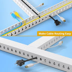 1.2"H x 1.6"W Cable Raceway, 12ft Under Desk Wire Management Channel, White - Image 5