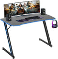 BestOffice | 47" Gaming Table | Blue | Z-Shaped Computer Desk by BestOffice