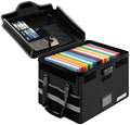 File Box with Lock, Fireproof Document Organizer Box with Lid & Handle, Portable Important File Folder Organizer, Collapsible Filing Storage Box for Home, Office & Travel by Unknown