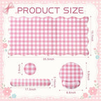 Sabary Gingham Desk Mat Scalloped Pink, 35.4 x 15.7 Inch - Image 2