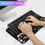 Computer Keyboard Stand with Wrist Rest, Ergonomic Tilted Keyboard Holder - Keyboard Riser with Wrist Pad - Keyboard Tray Support for Office Home - Black Flowers - Image 6
