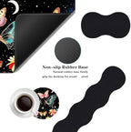 Mouse Pad,Large Desk Mat Set, 4in1 XL Mousepad + Keyboard Wrist Rest+Mouse Wrist Rest+Coaster with Ergonomic Desk Pad for Home Office Table Computer Cover -Butterfly Moon Flower - Image 2