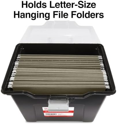 STAPLES File Box Portable Tote, Letter Size, Black, 4/Carton - Image 3