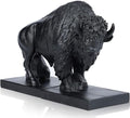 Decorative Bookends, Art Book Ends for Heavy Books, Heavy Bookends for Shelves, Vintage Non-Slip Base Book Holder, Resin Book Stopper for Home Office Decor (Black Buffalo) by Unknown