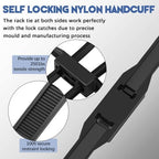 Wonderjune 30 Pcs 35.4 Inches Zip Tie Handcuff Heavy Duty 250 Lbs, Black - Image 3