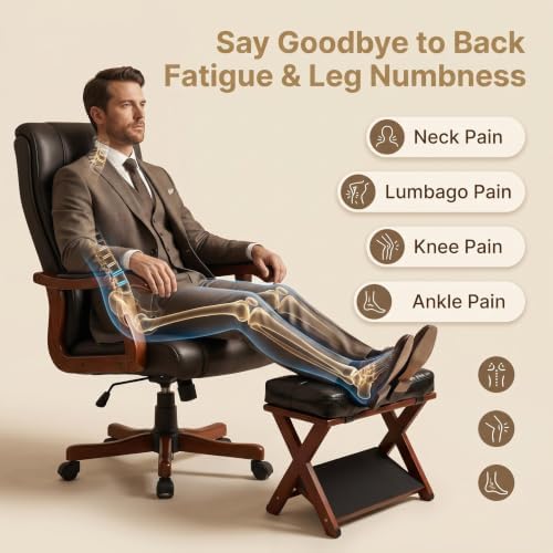 Foot Rest Under Desk at Work - Upgraded Taller Double Step Ergonomic Footrest Under Desk with 3 Height Options & Non-Slip Surface. Office Foot Stool for Home Office & Gaming, Leg Rest Posture Relief - Image 2