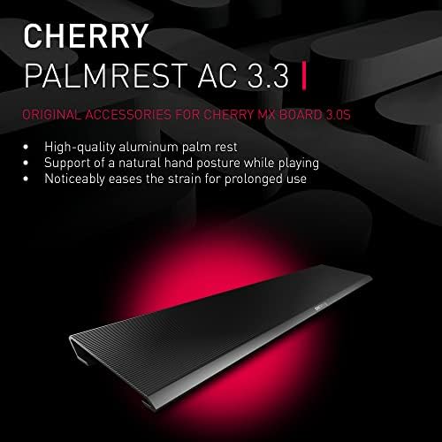 Cherry AC 3.3, Aluminium Ergonomic Palm Rest and Detachable Feet, Original Accessories for Cherry MX Board 3.0 S Gaming Keyboard, Quickly Attached, Black - Image 2