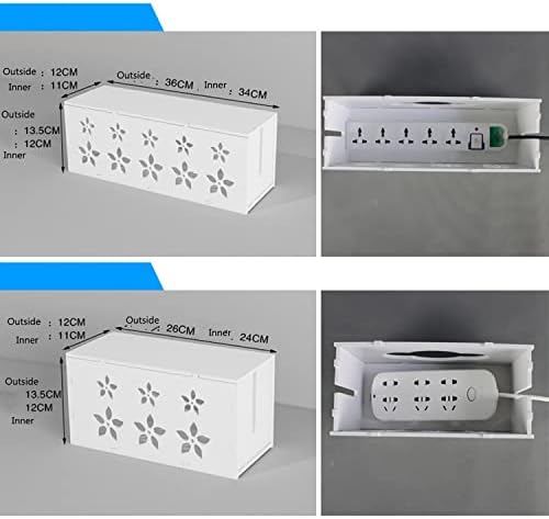 Cable Management Box, Cord Organizer Surge Protector Wire Management Concealer Organizer Cover Hider for Desktop Home Office Kitchen 14.17 x 4.72x 5.31 inch - Image 3
