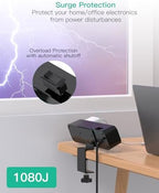 Mifaso PD65W Desk Clamp Power Strip, 1080J Surge Protector, 2 USB C - Image 4