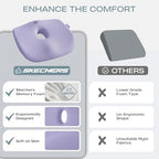 Skechers Seat Cushion Memory Foam,Donut Pillow Office Chair Cushion for Tailbone Pain Relief,Butt Pillow for Office Chair,Car seat Cushion,Long Sitting Office Workers,and Car Drivers,Purple - Image 6