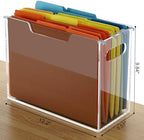 DINGHUO Acrylic File Folder Organizer, Hanging File Organizer Box, File Holder with Handles for Letter Size, Clear File Box Desktop Folder Storage for Office Home Work -1 Pack - Image 4