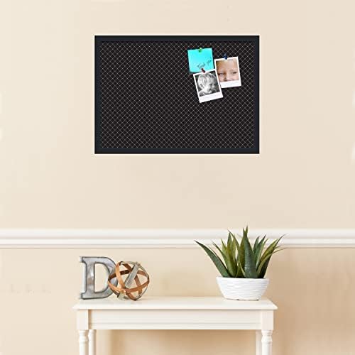 PinPix 26x18 inch Cork Bulletin Board. This Decorative Framed Pin Board Comes with Diamond Pattern in Black Design and Satin Black. Ideal for Home, Office Decor or School (PinPix-120) - Image 3