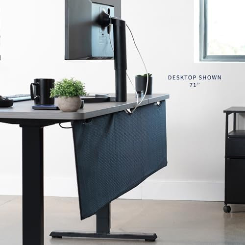 VIVO Black Under Desk 71 in Cable Management Sleeve, DESK-SKIRT-71 - Image 2