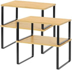 NEX Bamboo Cabinet Organizer Shelf, Kitchen Counter Shelves Set of 4 by NEX