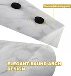 Koville Greek Natural Marble Bookends for Shelves, Book Ends for Heavy Books, 13LBS Ultra Heavy Duty Book Holders, Triumphal Arch Bookends Office Bookshelf Decor for CDs/Video Games(Volakas) - Image 3