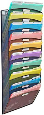 Ultimate Office Mesh Hanging Wall File Organizer, 10 Tier + 18 PocketFiles - Image 3