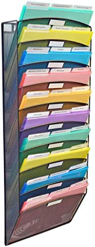 Ultimate Office Mesh Hanging Wall File Organizer, 10 Tier + 18 PocketFiles - Image 3