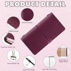 Thenshop Traveling Refillable Leather Journal Notebook, Purple, Stand Size - Image 3