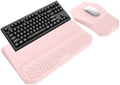 3-in-1 Ergonomic Keyboard Stand with Wrist Rest & Mouse Pad Set, Pink by abcmat