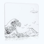 ATTACK SHARK CM05 Glass Gaming Mouse Pad,17.7x15.7 in Large Mouse Mat，Non Slip 9H Hard Mousepads,Nano-Textured Glass Surface with Improved Precision and Speed for FPS Players-Wave White by ATTACKSHARK