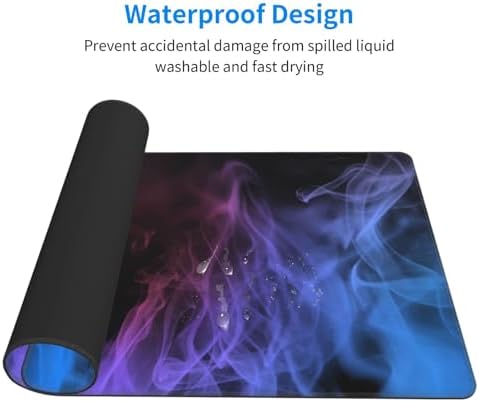 Abstract Smoke Purple XXL Gaming Mouse Pad 48x24in, Stitched Edges Non-Slip - Image 2