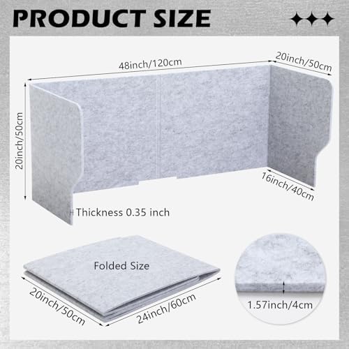 Dunzoom Large Desk Divider Foldable U-Shaped Privacy Partition 48"L x 20"H - Image 2