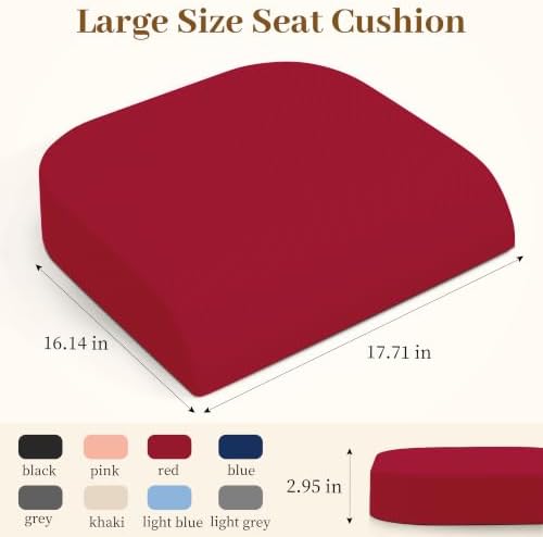 TranquilRelax Memory Foam Seat Cushion for Office Chair, 3-Inch, Red - Image 2
