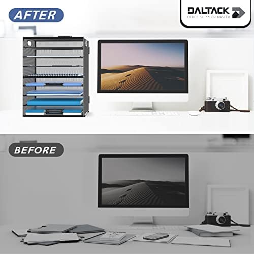 9-Tier Paper Organizer for Desk, Letter Tray with Handles, Black, 2 Pack - Image 5