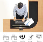 ZORESYN PU Leather L Shaped Desk Mat (43.3"+43.3") x 13" Black - Image 4