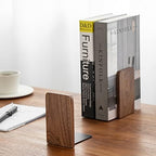 muso wood Walnut Book Ends for Shelves, 2 Pairs - Image 2
