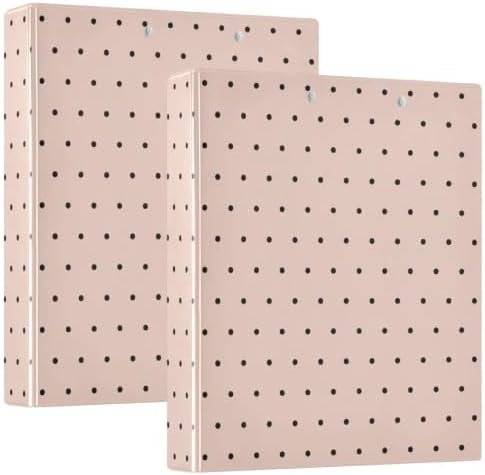 Standard View 3 Ring Binder, Peach Pink Polka Dot Durable Flexible Portable Waterproof Hardcover 1.5 Inch D Rings 500-Sheet Capacity Organizer 2PC - Image 2