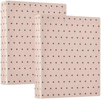 Standard View 3 Ring Binder, Peach Pink Polka Dot Durable Flexible Portable Waterproof Hardcover 1.5 Inch D Rings 500-Sheet Capacity Organizer 1PC - Image 2