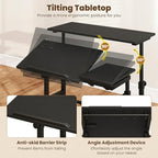GIANTEX Mobile Standing Desk, Adjustable Rolling Computer Desk, Black - Image 7