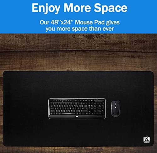 3XL Huge Mouse Pads Oversized (48''x24'') - Extra Large Gaming XXXL Mousepad for Full Desk - Super Thick Nonslip Rubber Base and Waterproof Desktop Keyboard Extended Mouse Mat (Black, XXX-Large) - Image 4