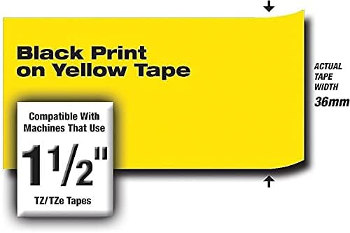 Brother Genuine P-Touch TZE-661 Tape, 1 1/2" (36 mm) Standard Laminated P-Touch Tape, Black on Yellow, for Indoor or Outdoor Use, Water-Resistant, 26.2 ft (8 m), Single-Pack - Image 3