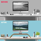 SAMDI Wooden Computer Monitor Stand Save Space Desktop Riser for Computers LCD Monitors Laptop PC iMac Notebook Apple MacBook(Black Walnut) - Image 6