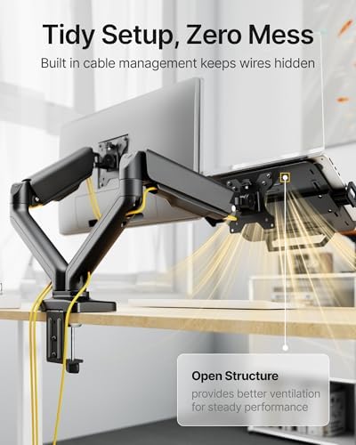 monTEK Dual Arm 2-in-1 Desk Mount, Laptop & Monitor, Fits 12–18" Laptops - Image 6