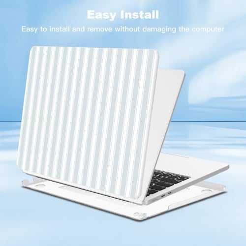 Teryeefi Case for MacBook Air 13.6 inch M5 M4 M3 M2 (2022-2026 Release), Blue Striped - Image 5