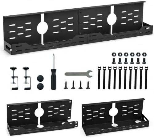 32" Under Desk Cable Management Tray, Capacity Metal Cord Organizer by Unknown