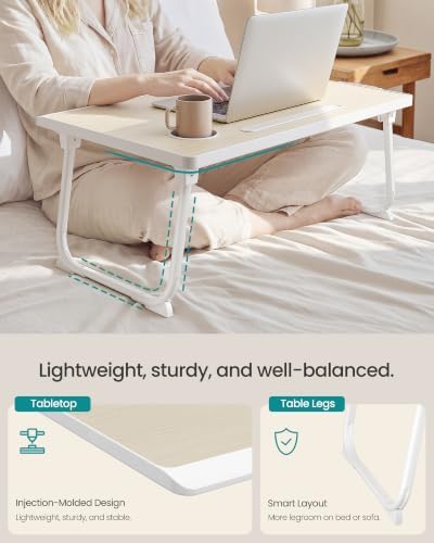 SONGMICS Foldable Lap Desk, Portable Bed Desk Table Tray w/Cup Holder Tray - Image 3