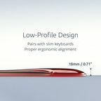 Kensington Slim Duo Gel Wrist Rest for Low Profile Keyboard, Wrist Pad for Keyboard, Ergonomic Wrist Pad for Office, Non-Skid Computer Pad with Wrist Support, Red K62442WW, 19" x 3.7"x 0.7” - Image 2