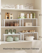 SONGMICS Cabinet Organizer Shelf, Set of 4 Spice Rack, Kitchen Storage - Image 3