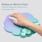 2 Pcs Cloud Keyboard Wrist Rest and Gel Mouse Pad with Wrist Support Set - Image 6