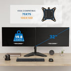 Mount-It! Dual Monitor Desk Stand Mount for 2 Screens VESA 75x75 & 100x100 - Image 4