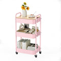 3-Tier Rolling Cart with Table Top, Metal Utility Cart on Wheels by Johgee