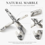 Natural Marble Tablet Stand, Large X-Shaped Display Holder - Image 7