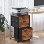 Mobile Printer Stand with 2 Drawers, File Cabinet for Home Office - Image 4