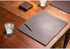 Dacasso Chocolate Brown Leather 17" x 14" Luxury Conference Table Pad - Leather Desk Blotter for Writing - Executive Desk Surface Protector - Image 2