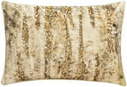 The HomeCentric Gold 12"x24" (30x60 cm) Lumbar Pillow Cover, Linen Beaded Sequins Oblong Pillow, Abstract Pattern Modern Style - Gold Rush by TheHomeCentric