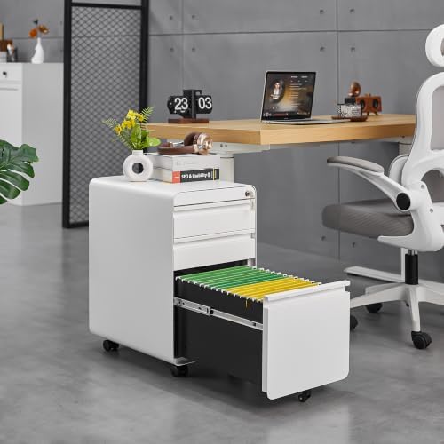 Guizeeopo Lockable 3 Drawer File Cabinets for Home Office - Image 2